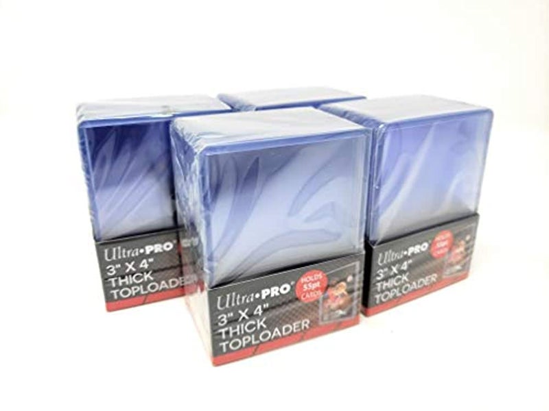 Ultra Pro 4 55pt Top Loaders - 25 Toploaders Per Pack (100 Total) - Thick Action Packed Baseball, Football, Basketball, Hockey, Gaming - Image 1